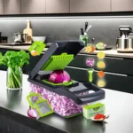 Hyri Top Seller Kitchen Utensils Manual Home and Kitchen Gadgets Commercial Vegetable Chopper 15 in 1 Plastic Pro Onion Chopper